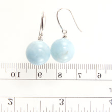 Load image into Gallery viewer, 1301929-14k-White-Gold-Genuine-Diamond-Aquamarine-Hook-Earrings