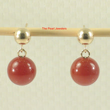 Load image into Gallery viewer, 1302010-14k-Yellow-Gold-Well-Match-Red-Carnelian-Dangle-Stud-Earrings