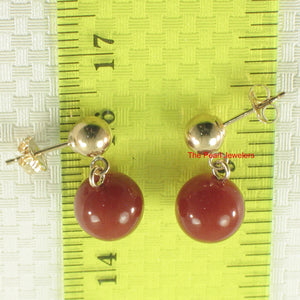 1302010-14k-Yellow-Gold-Well-Match-Red-Carnelian-Dangle-Stud-Earrings