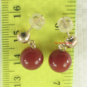 1302010-14k-Yellow-Gold-Well-Match-Red-Carnelian-Dangle-Stud-Earrings