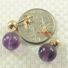 Load image into Gallery viewer, 1302013-Well-Match-Dangle-Stud-Earrings-Purple-Amethyst-14k-Yellow-Gold