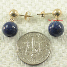 Load image into Gallery viewer, 1302014-Well-Match-14k-Yellow-Gold-Blue-Lapis-Lazuli-Dangle-Stud-Earrings