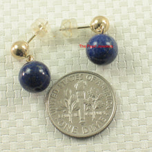 Load image into Gallery viewer, 1302014-Well-Match-14k-Yellow-Gold-Blue-Lapis-Lazuli-Dangle-Stud-Earrings