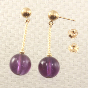 1305004-14k-Gold-Ball-Twist-Tube-Amethyst-Dangle-Earrings