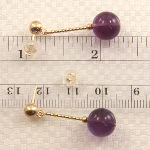 1305004-14k-Gold-Ball-Twist-Tube-Amethyst-Dangle-Earrings