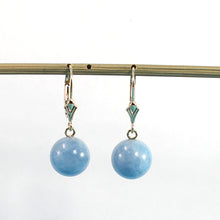 Load image into Gallery viewer, 1310120-Natural-Aquamarine-Drop-Dangle-Earrings-Real-14K-Yellow-Gold