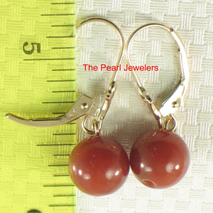 1310023-14k-Yellow-Gold-Leverback-Carnelian-Bead-Dangle-Earrings