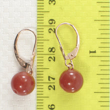 Load image into Gallery viewer, 1310033-14k-Rose-Solid-Gold-Leverback-Carnelian-Bead-Dangle-Earrings