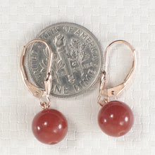 Load image into Gallery viewer, 1310033-14k-Rose-Solid-Gold-Leverback-Carnelian-Bead-Dangle-Earrings