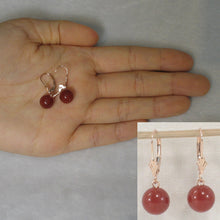 Load image into Gallery viewer, 1310033-14k-Rose-Solid-Gold-Leverback-Carnelian-Bead-Dangle-Earrings