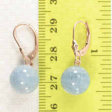 Load image into Gallery viewer, 1310040-14k-Rose-Solid-Gold-Leverback-Aquamarine-Bead-Dangle-Earrings