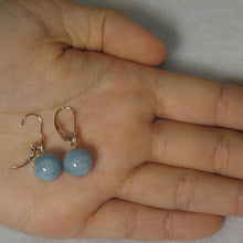 Load image into Gallery viewer, 1310040-14k-Rose-Solid-Gold-Leverback-Aquamarine-Bead-Dangle-Earrings