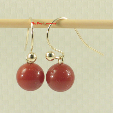 1320634-14k-Yellow-Gold-Fish-Hook-Gold-Ball-Dangle-Red-Carnelian-Earrings