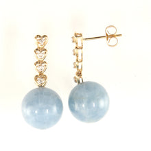 Load image into Gallery viewer, 1398100-Blue-Aquamarine-Diamonds-14k-Yellow-Gold-Dangle-Earrings