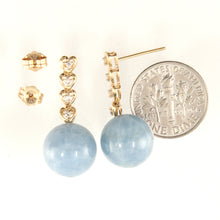 Load image into Gallery viewer, 1398100-Blue-Aquamarine-Diamonds-14k-Yellow-Gold-Dangle-Earrings