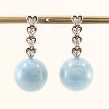 Load image into Gallery viewer, 1398105-Blue-Aquamarine-Diamonds-14k-White-Gold-Dangle-Earrings