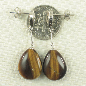 1399911-14k-White-Gold-Raindrop-Brown-Tiger-Eye-Diamond-Dangle-Stud-Earrings