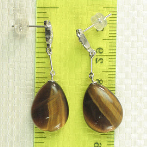 1399911-14k-White-Gold-Raindrop-Brown-Tiger-Eye-Diamond-Dangle-Stud-Earrings