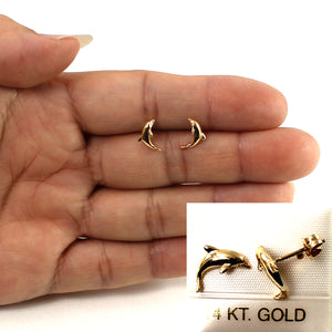 1400050-14kt-Solid-Yellow-Gold-Dolphins-Stud-Earrings