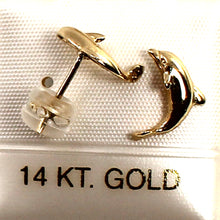 Load image into Gallery viewer, 1400050-14kt-Solid-Yellow-Gold-Dolphins-Stud-Earrings