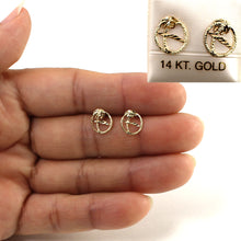 Load image into Gallery viewer, 1400120-14kt-Yellow-Gold-Hawaiian-Palm-Tree-Stud-Earrings