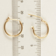 Load image into Gallery viewer, 1400140-14K-Real-Yellow-Gold-Round-Hoop-Earrings