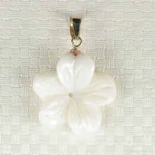 Load image into Gallery viewer, 14K Gold Mother of Pearl Plumeria Pendant 2000710