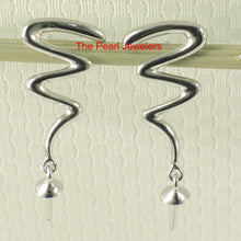Load image into Gallery viewer, 150019W-14k-White-Gold-Lightning-Design-For-Pearl-Beads-Dangle-Earrings-DIY