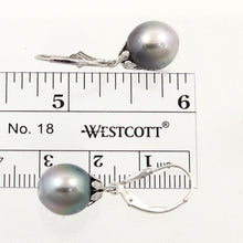 Load image into Gallery viewer, 1T00128E-Genuine-Tahitian-Pearl-14k-Gold-Leverback-Dangle-Earrings