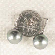 Load image into Gallery viewer, 1T00568A-14k-Solid-Gold-Genuine Diamonds-Tahitian-Pearl-Dangle-Earrings