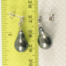 Load image into Gallery viewer, 1T00605A-Genuine-Diamond-Tahitian-Pearl-14k-Gold-Dangle-Earrings