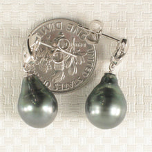 Load image into Gallery viewer, 1T00605B-14k-Solid-Gold-Genuine-Diamond-Tahitian-Pearl-Dangle-Earrings