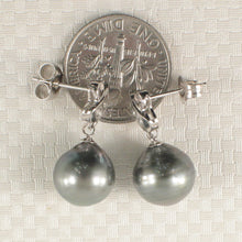 Load image into Gallery viewer, 1T00606-14k-White-Gold-X-Design-Diamond-Tahitian-Pearl-Dangle-Earrings