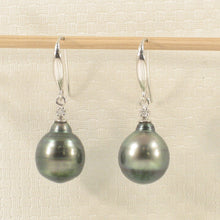 Load image into Gallery viewer, 1T00928B-Exotic-Tahitian-Pearl-Hook-Earrings-14k-White-Gold-Diamonds