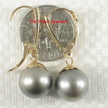 Load image into Gallery viewer, 1T00932-14k-Euro-Back-Shield-Design-Black-Tahitian-Pearl-Earrings