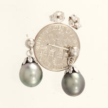 Load image into Gallery viewer, 1T04916-14kt-White-Solid-Gold--Tahitian-Pearl-Drop-Dangle-Earrings