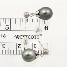 Load image into Gallery viewer, 1T04916-14kt-White-Solid-Gold--Tahitian-Pearl-Drop-Dangle-Earrings