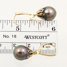 Load image into Gallery viewer, 1T08931B-Tahitian-Pearl-Drop-Dangle-Earrings-14k-Yellow-Solid-Gold