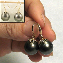 Load image into Gallery viewer, 1T09654C-Genuine-Tahitian-Pearl-Diamond-14k-Gold-Dangle-Hook-Earrings