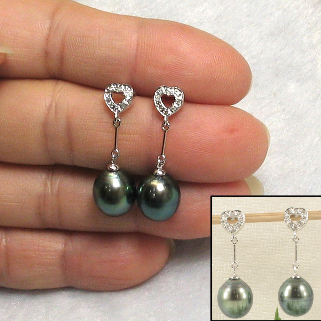 1T98630-14k-Solid-Gold-Genuine-Diamond-Black-Tahitian-Pearl-Dangle-Earrings