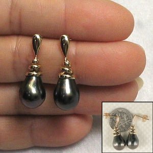 1T99980-14k-Solid-Gold-Black-Tahitian-Pearl-Water-Flow-Dangle-Earrings
