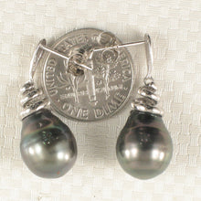 Load image into Gallery viewer, 1T99986-14k-White-Gold-Unique-Water-Flow-Tahitian-Pearl-Dangle-Earrings