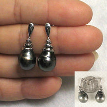 Load image into Gallery viewer, 1T99986-14k-White-Gold-Unique-Water-Flow-Tahitian-Pearl-Dangle-Earrings