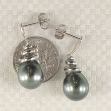 Load image into Gallery viewer, 1T99986B-Unique-Water-Flow-Tahitian-Pearl-14k-White-Gold-Dangle-Earrings
