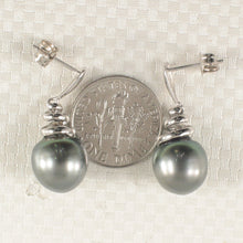 Load image into Gallery viewer, 1T99987A-14k-White-Gold-Unique-Water-Flow-Tahitian-Pearl-Dangle-Earrings