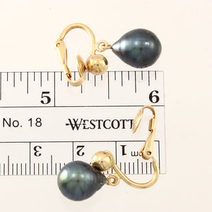 1TS0140C-14k-Gold-Gold-Fill-Clip-Tahitian-Pearl-Non-Pierced-Dangle-Earrings