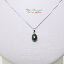 Load image into Gallery viewer, 2000016-14k-White-Gold-Bale-AAA-Black-Cultured-Pearl-Pendant