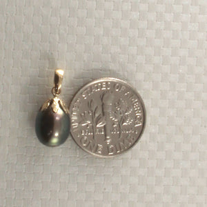 2000021-14k-Yellow-Gold-Claw-Bail-Caps-Black-AAA-Cultured Pearl Pendant