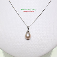 Load image into Gallery viewer, 2000027-14k-White-Gold-Claw-Bail-Holds-Pink-AAA-Cultured-Pearl-Pendant-Necklace