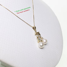 Load image into Gallery viewer, 2000050-14K-Solid-Yellow-Gold-Dolphin-Diamond-White-Pearls-Pendent
